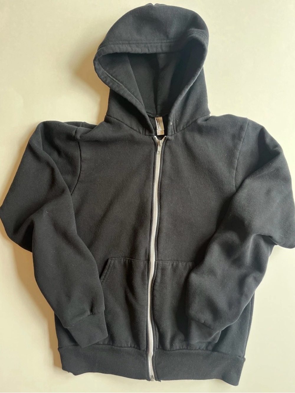 American Apparel Unisex Full Zip Hoodie Size Small Black Flex Fleece Collection